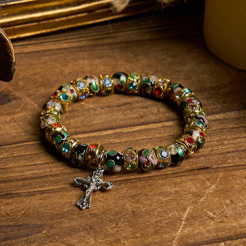 Christianartworkshop Handcrafted Cloisonné Beads Timeless Faith Bracelet: A Testament of Christ's Presence - image 4