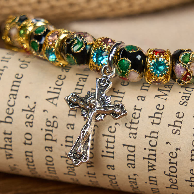 Christianartworkshop Handcrafted Cloisonné Beads Timeless Faith Bracelet: A Testament of Christ's Presence - image 9