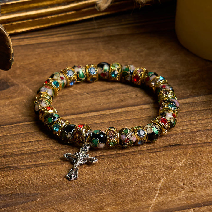 Christianartworkshop Handcrafted Cloisonné Beads Timeless Faith Bracelet: A Testament of Christ's Presence - image 3