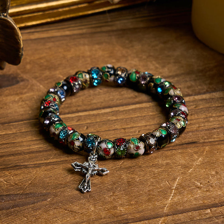 Christianartworkshop Handcrafted Cloisonné Beads Timeless Faith Bracelet: A Testament of Christ's Presence - image 3