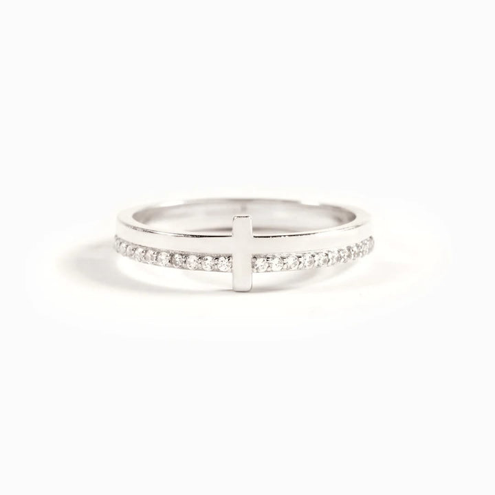 Christianartworkshop 925 Silver JESUS & Cross "Pray" Ring - Drawing Divine Power through Faith - Silver - UK Size T1/2（US 10） - image 4