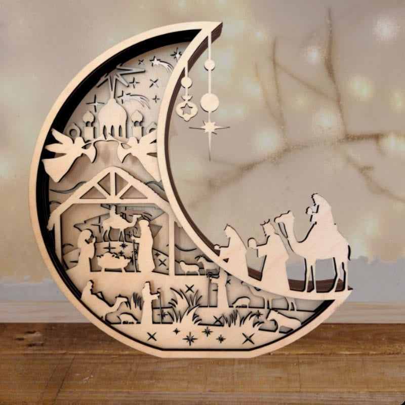 Christianartworkshop Easter Nativity Wooden Desktop Ornament - A Symbol of Hope and Renewal - Nativity - image 0