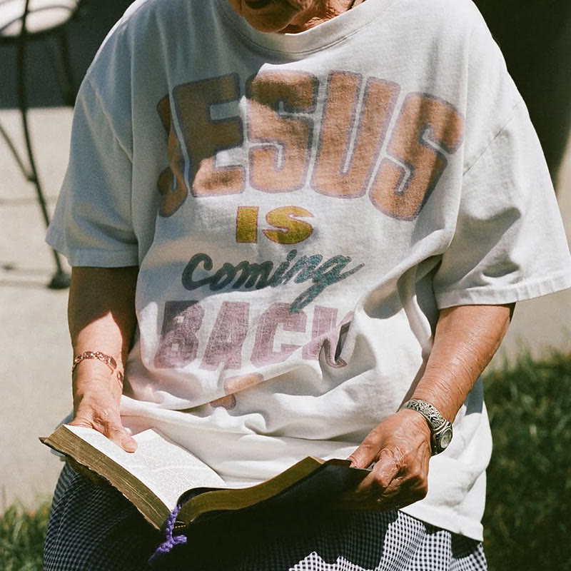 Christianartworkshop Jesus is Coming Back Bold Statement T-Shirt - image 5