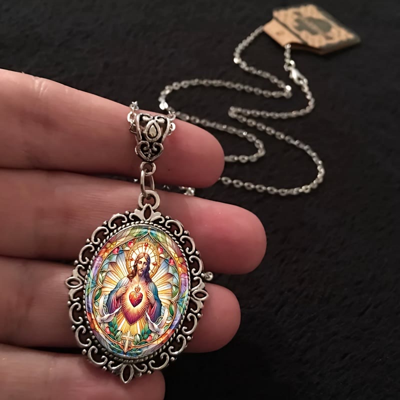 Christianartworkshop Jesus Sacred Heart Necklace: Timeless Piece Embodying Divine Love - image 1