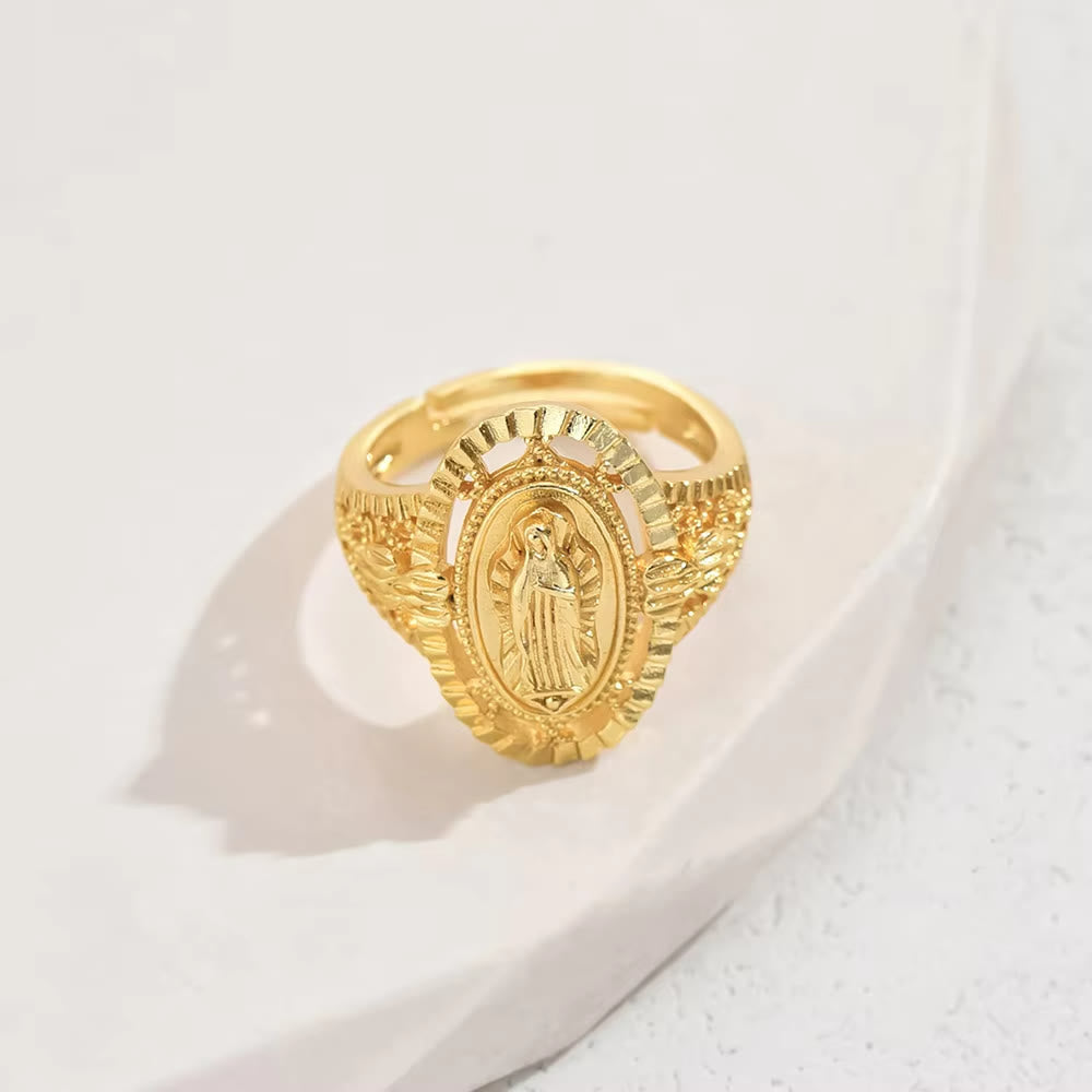 Christianartworkshop The Vintage&Classic Style Our Lady of Guadalupe Ring: A Timeless Tribute to Faith and Elegance - Adjustable(Suitable for UK Size J1/2 - UK Size O) - image 0