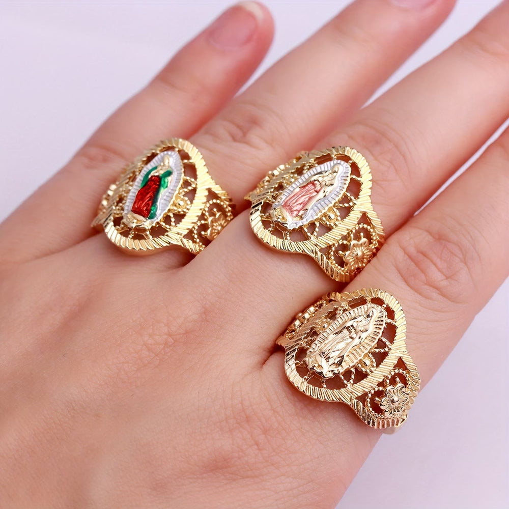 Christianartworkshop 3colors Our Lady of Guadalupe Ring: Understated Elegance Meets Timeless Symbolism - image 1