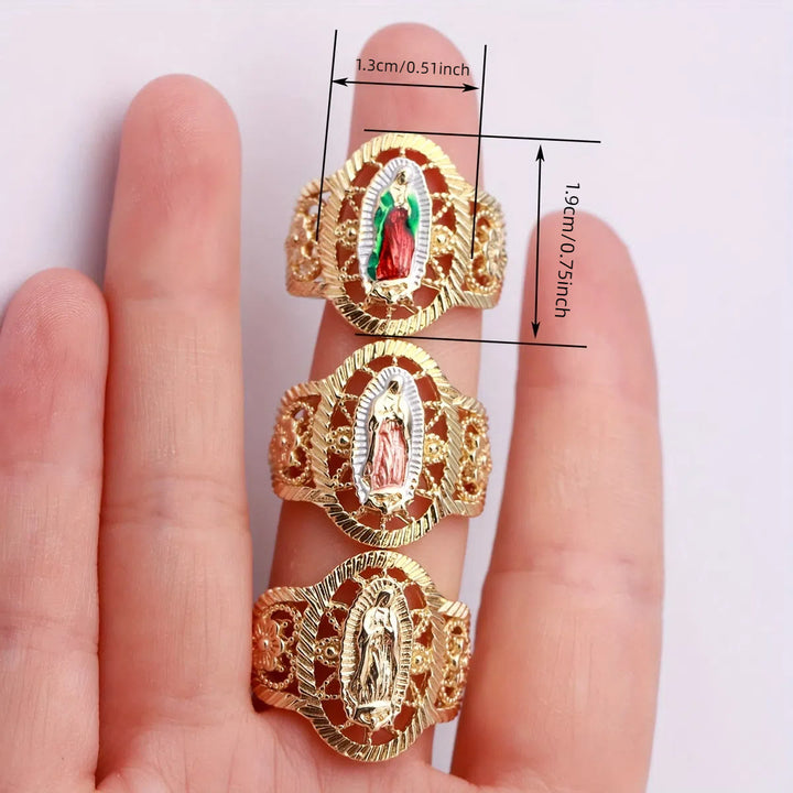 Christianartworkshop 3colors Our Lady of Guadalupe Ring: Understated Elegance Meets Timeless Symbolism - image 2