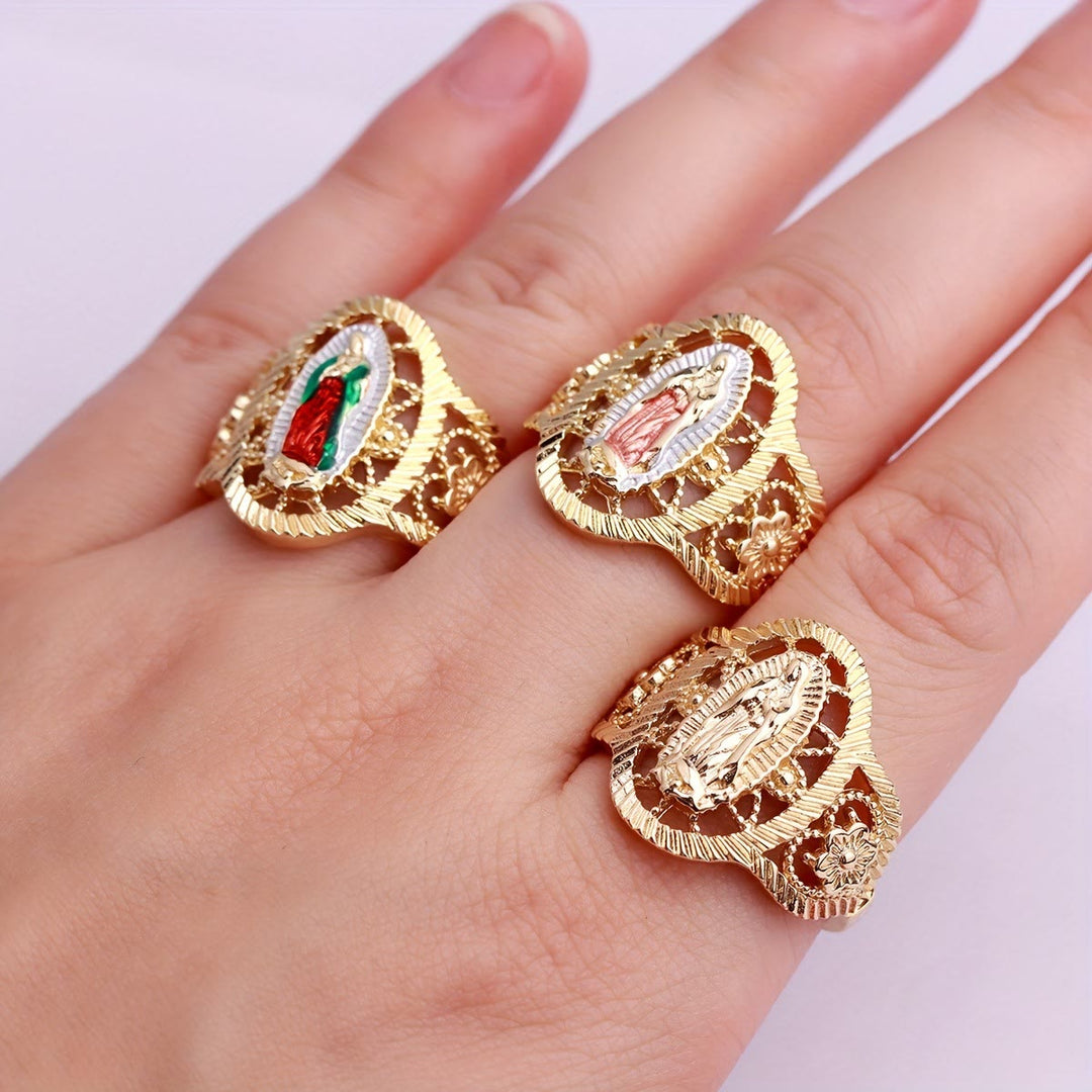 Christianartworkshop 3colors Our Lady of Guadalupe Ring: Understated Elegance Meets Timeless Symbolism - image 1
