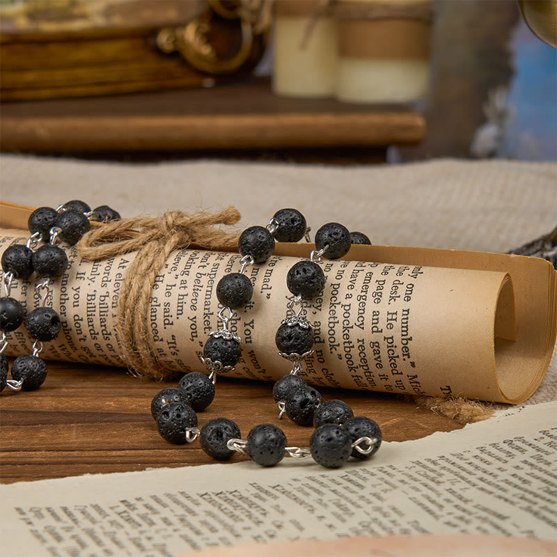 Christianartworkshop Volcanic Pulse Rosary: A Devotional Thread Woven with Christ's Love