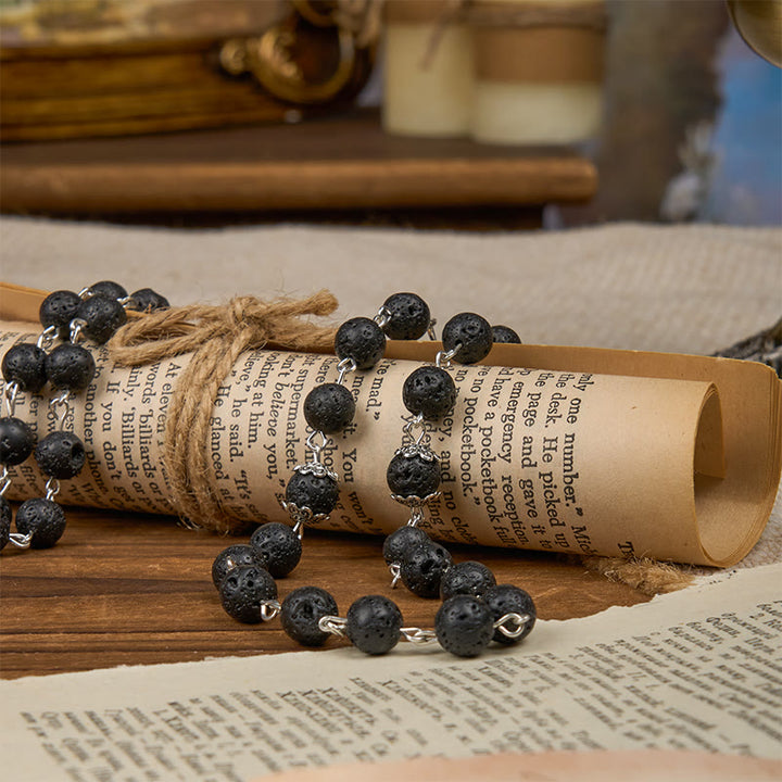 Christianartworkshop Volcanic Pulse Rosary: A Devotional Thread Woven with Christ's Love