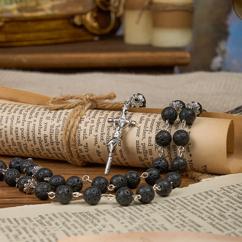 Christianartworkshop Volcanic Pulse Rosary: A Devotional Thread Woven with Christ's Love