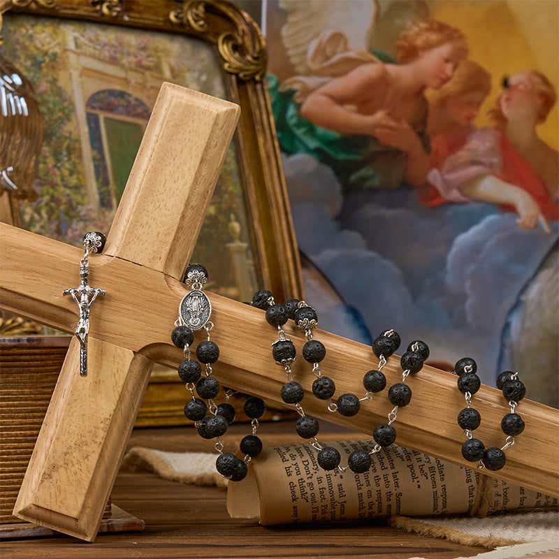 Christianartworkshop Volcanic Pulse Rosary: A Devotional Thread Woven with Christ's Love