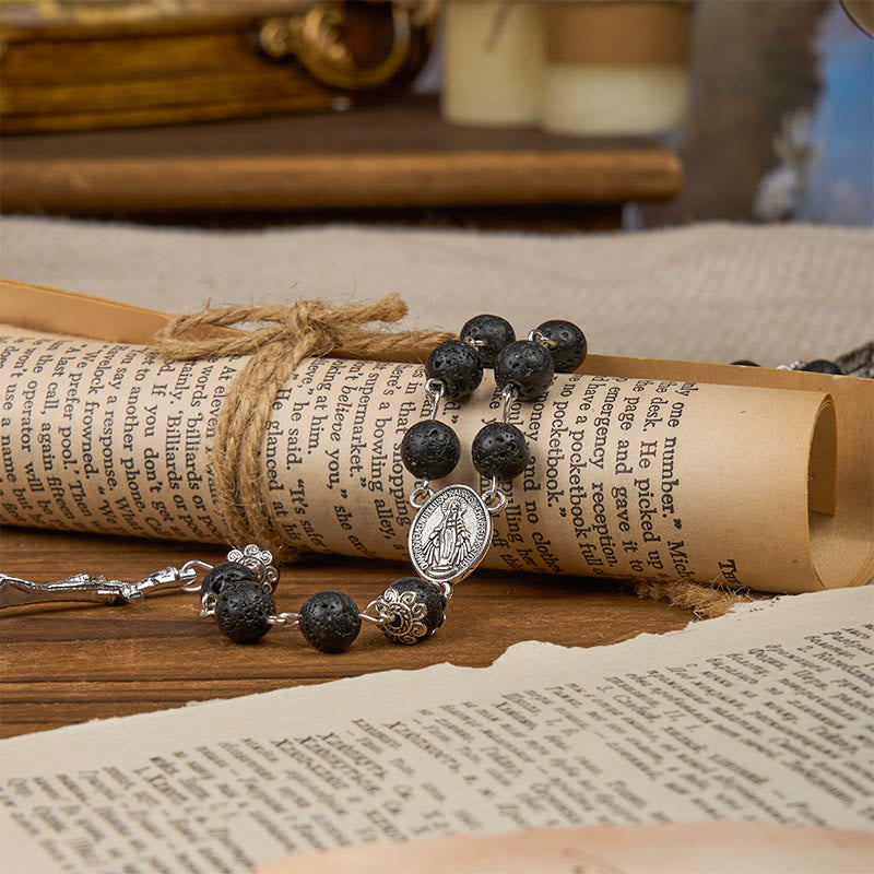 Christianartworkshop Volcanic Pulse Rosary: A Devotional Thread Woven with Christ's Love