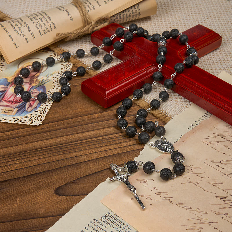 Christianartworkshop Volcanic Pulse Rosary: A Devotional Thread Woven with Christ's Love