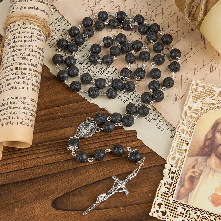 Christianartworkshop Volcanic Pulse Rosary: A Devotional Thread Woven with Christ's Love