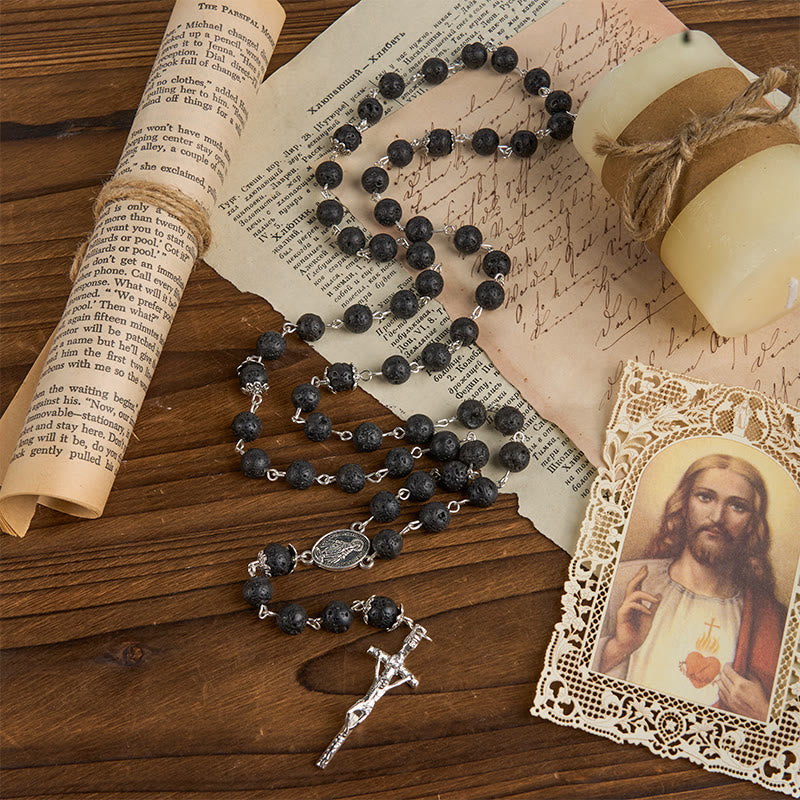 Christianartworkshop Volcanic Pulse Rosary: A Devotional Thread Woven with Christ's Love