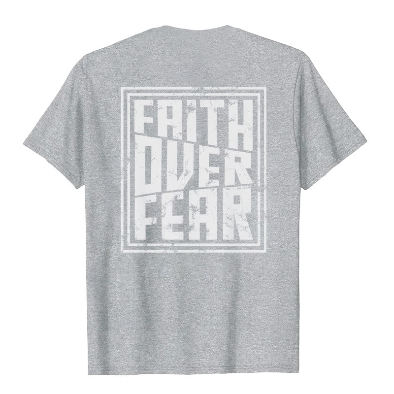 Christianartworkshop Faith Over Fear T-Shirt - Grey - 2XL - image 16