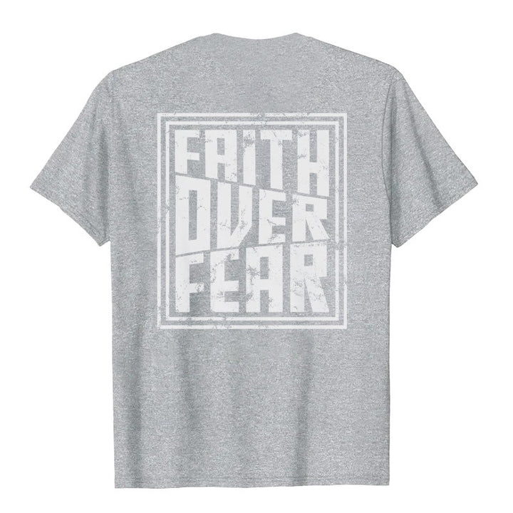 Christianartworkshop Faith Over Fear T-Shirt - Grey - 2XL - image 16