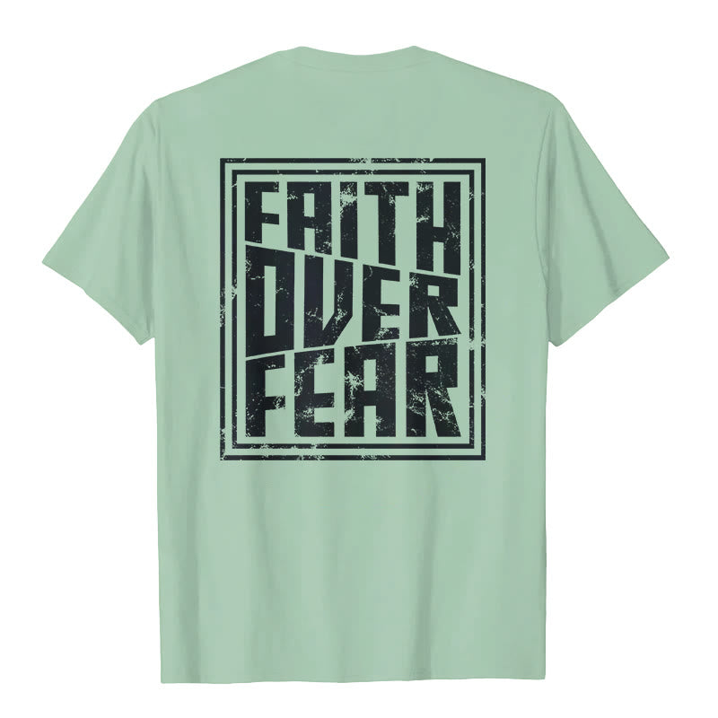 Christianartworkshop Faith Over Fear T-Shirt - Light Green - 2XL - image 10