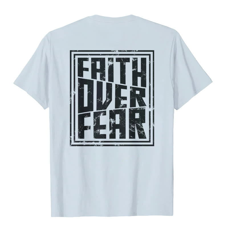 Christianartworkshop Faith Over Fear T-Shirt - Blue - 2XL - image 6