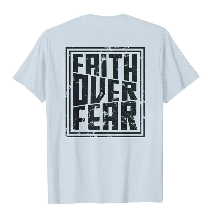 Christianartworkshop Faith Over Fear T-Shirt - Blue - 2XL - image 6