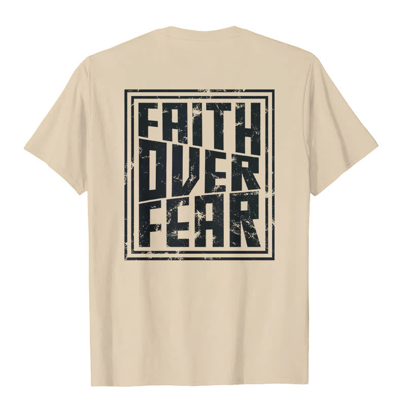 Christianartworkshop Faith Over Fear T-Shirt - Beige - 2XL - image 4