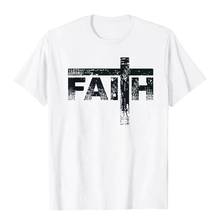 Christianartworkshop The Faith Cross T-Shirt - White - 2XL - image 1