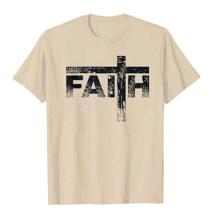 Christianartworkshop The Faith Cross T-Shirt - Beige - 2XL - image 2