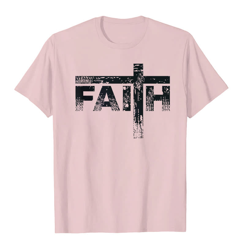 Christianartworkshop The Faith Cross T-Shirt - Pink - 2XL - image 4