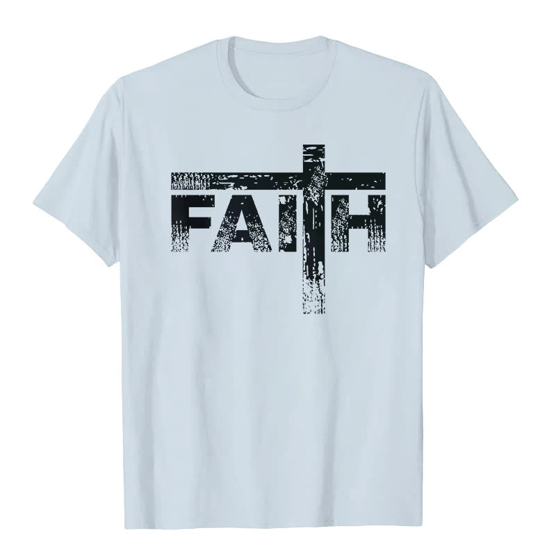 Christianartworkshop The Faith Cross T-Shirt - Blue - 2XL - image 3