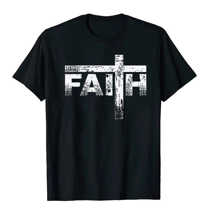 Christianartworkshop The Faith Cross T-Shirt - Black - 2XL - image 0