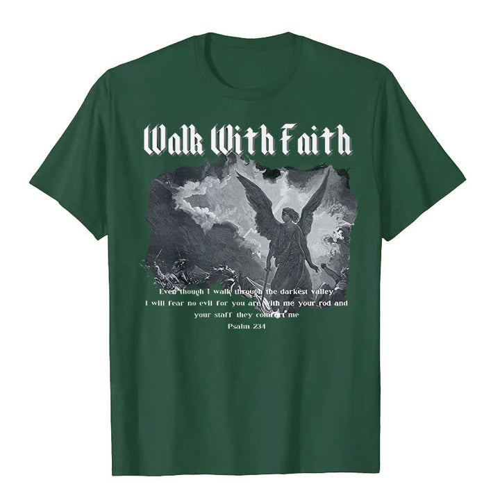 Christianartworkshop Walk With Faith T-Shirt - Dark Green - 2XL - image 6
