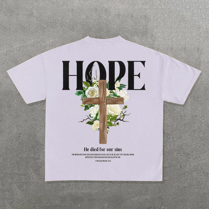 Christianartworkshop Hope Cross Print T-Shirt - Purple - 2XL - image 7
