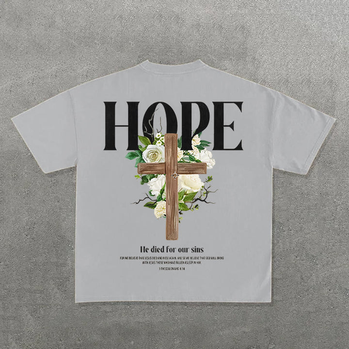 Christianartworkshop Hope Cross Print T-Shirt