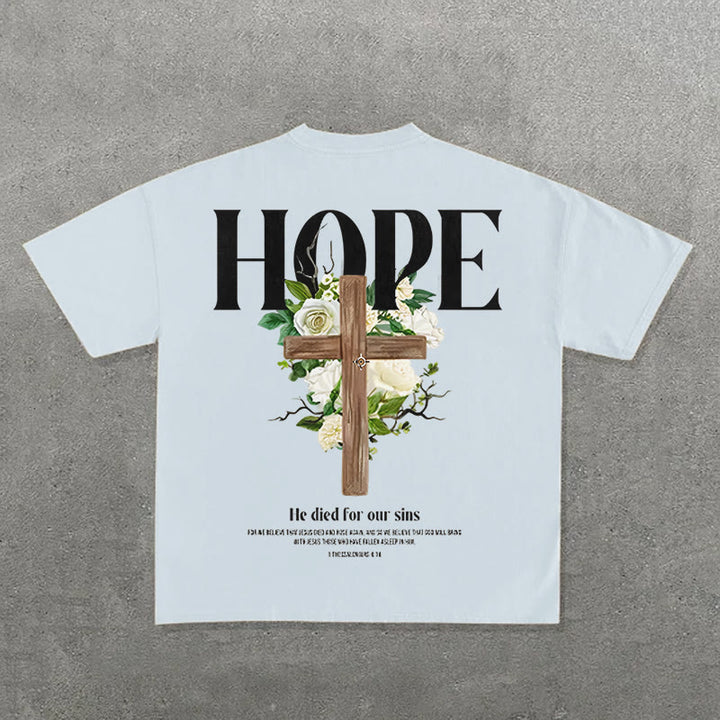 Christianartworkshop Hope Cross Print T-Shirt