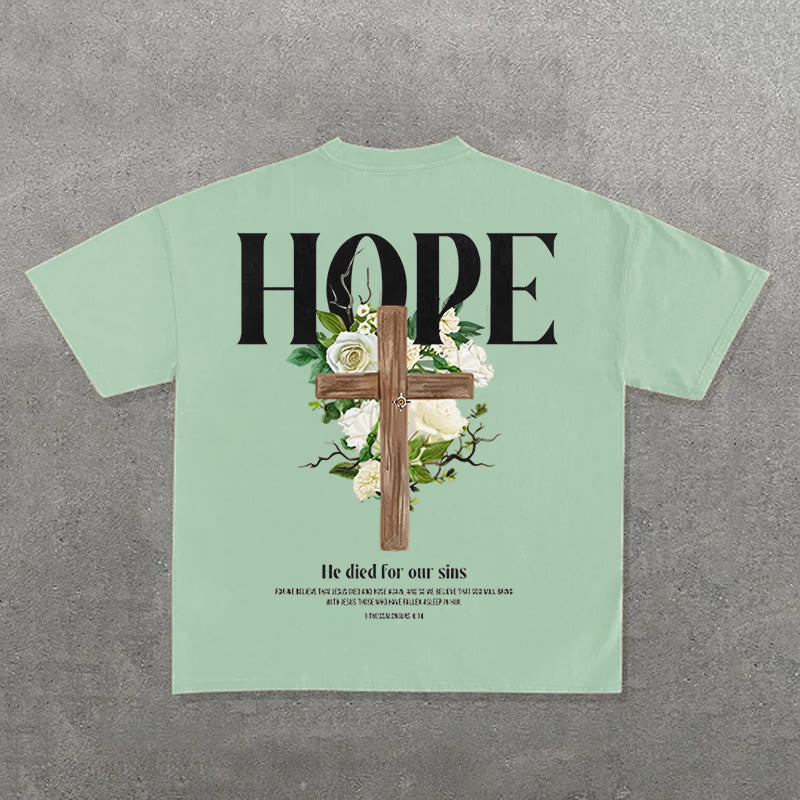 Christianartworkshop Hope Cross Print T-Shirt