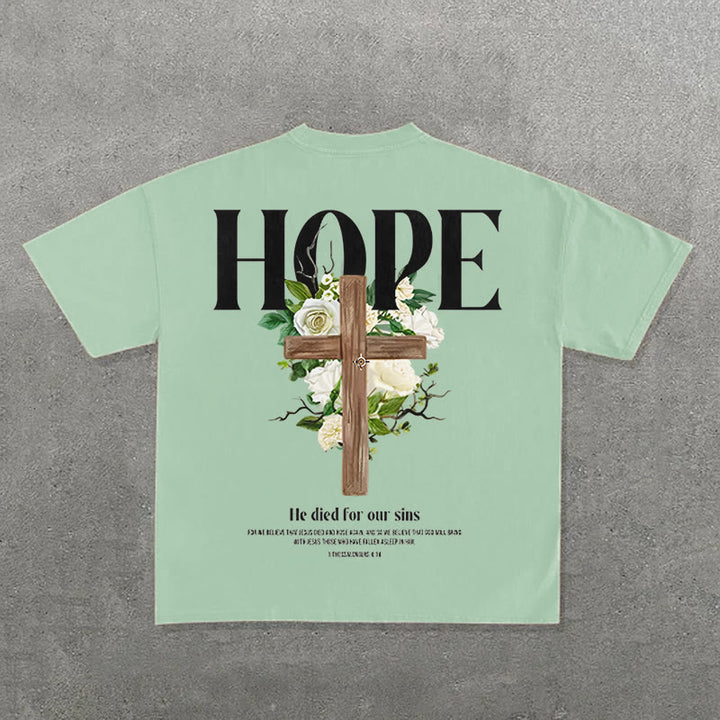 Christianartworkshop Hope Cross Print T-Shirt