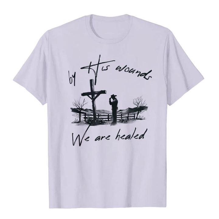 Christianartworkshop By His Wounds We are Healed T-Shirt - Purple - 2XL - image 7