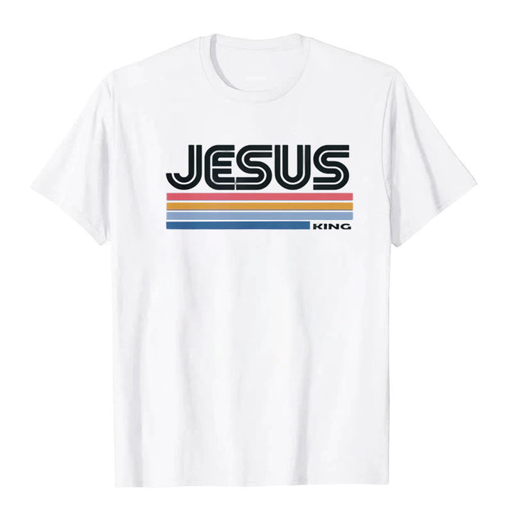 Christianartworkshop Retro Jesus King T-Shirt - White - 2XL - image 0