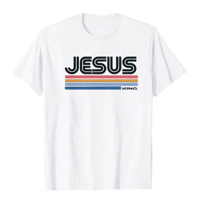 Christianartworkshop Retro Jesus King T-Shirt - White - 2XL - image 0
