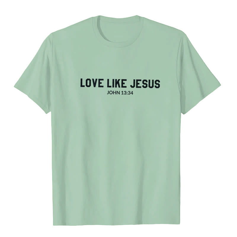 Christianartworkshop Love Like Jesus T-Shirt - Light Green - 2XL - image 5