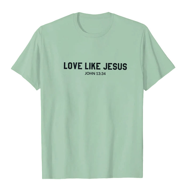 Christianartworkshop Love Like Jesus T-Shirt - Light Green - 2XL - image 5