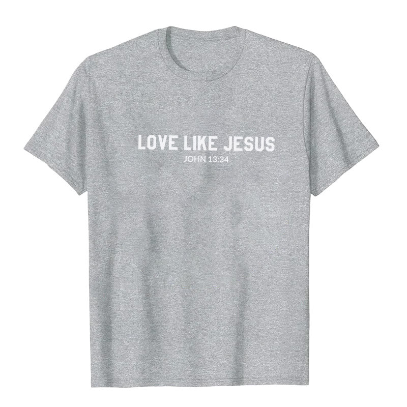 Christianartworkshop Love Like Jesus T-Shirt - Grey - 2XL - image 8