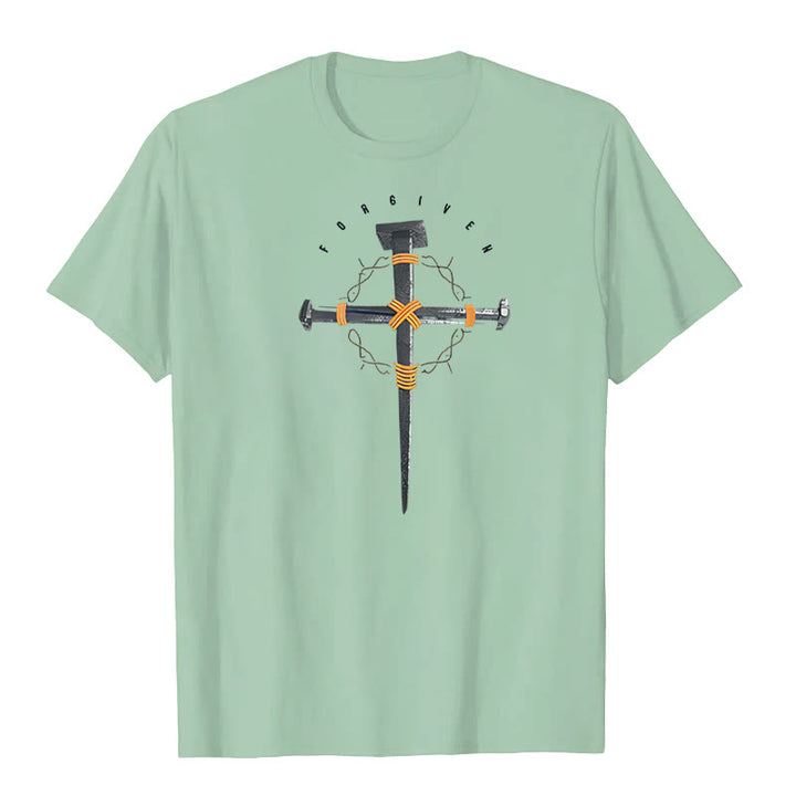 Christianartworkshop Forgiven Cross T-Shirt - Light Green - 2XL - image 5