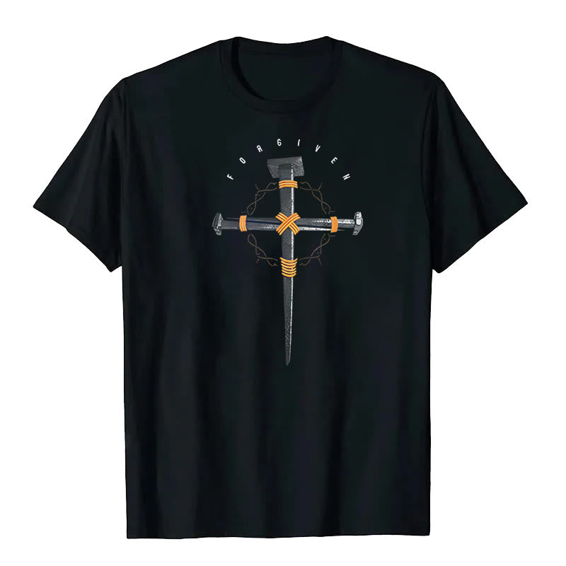 Christianartworkshop Forgiven Cross T-Shirt - Black - 2XL - image 1