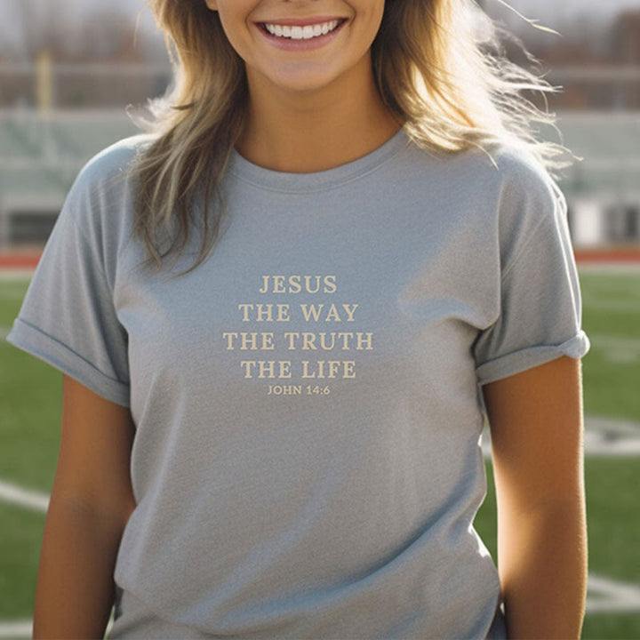 Christianartworkshop Jesus is The Way The Truth The Life - John 14:6 Colorful T-Shirt