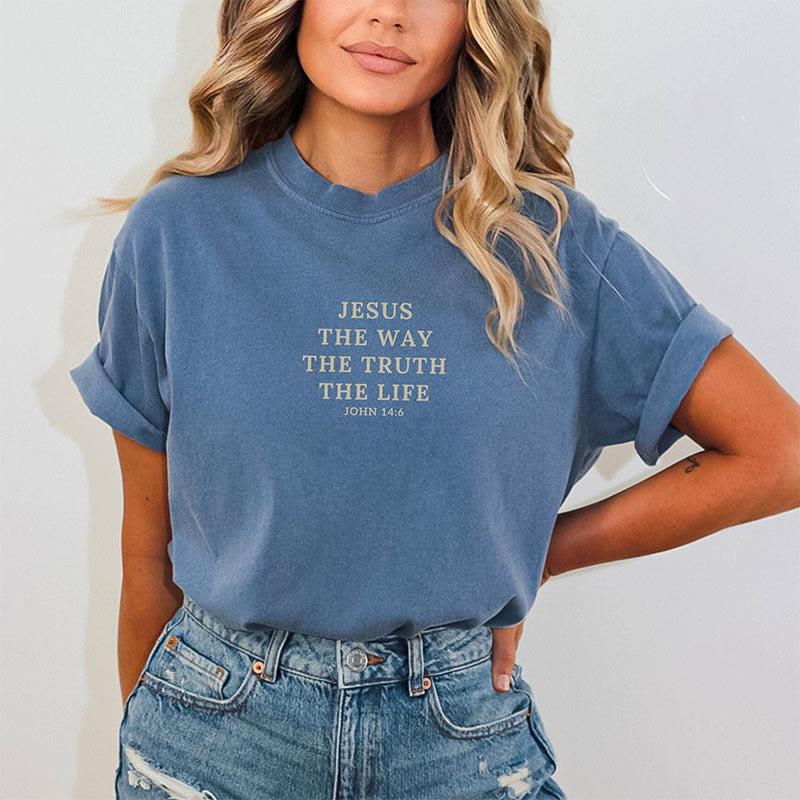 Christianartworkshop Jesus is The Way The Truth The Life - John 14:6 Colorful T-Shirt