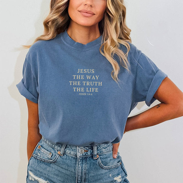 Christianartworkshop Jesus is The Way The Truth The Life - John 14:6 Colorful T-Shirt