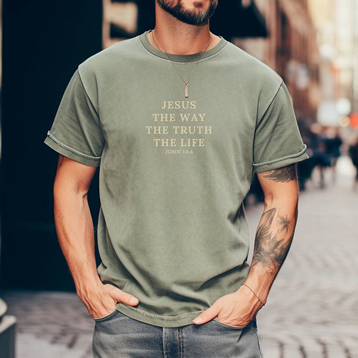 Christianartworkshop Jesus is The Way The Truth The Life - John 14:6 Colorful T-Shirt