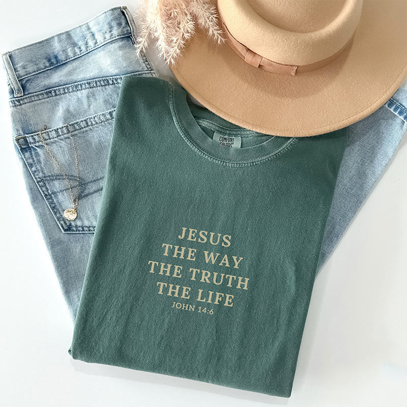 Christianartworkshop Jesus is The Way The Truth The Life - John 14:6 Colorful T-Shirt